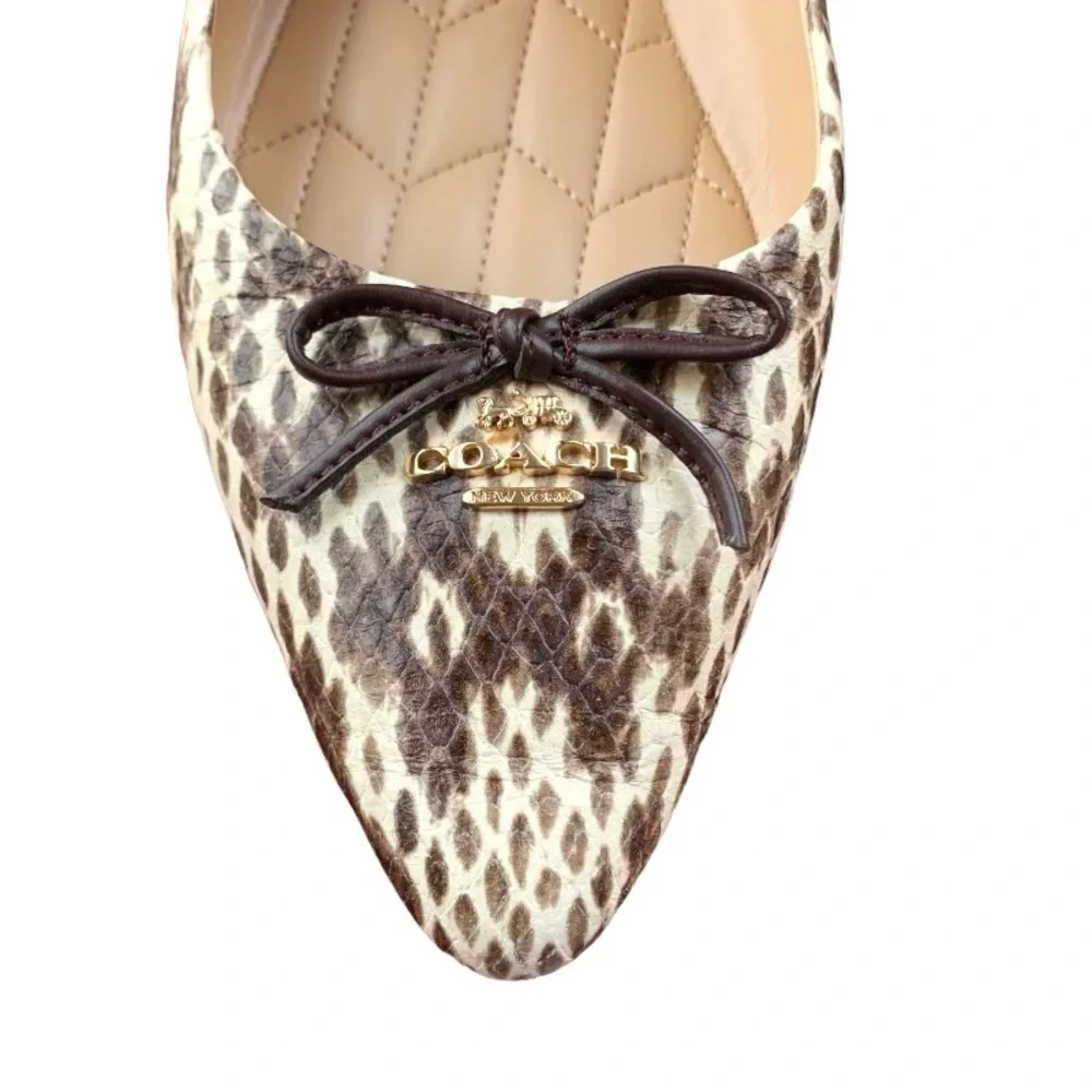 Coach Annabel Snake Print Pointed Toe Ballet Flats Sz 6.5 New! - Picture 3 of 13